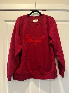 Universal Thread Deep Red 'Sleigh' Crewneck Sweatshirt